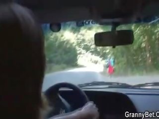 Old hooker gets nailed in the car by a stranger